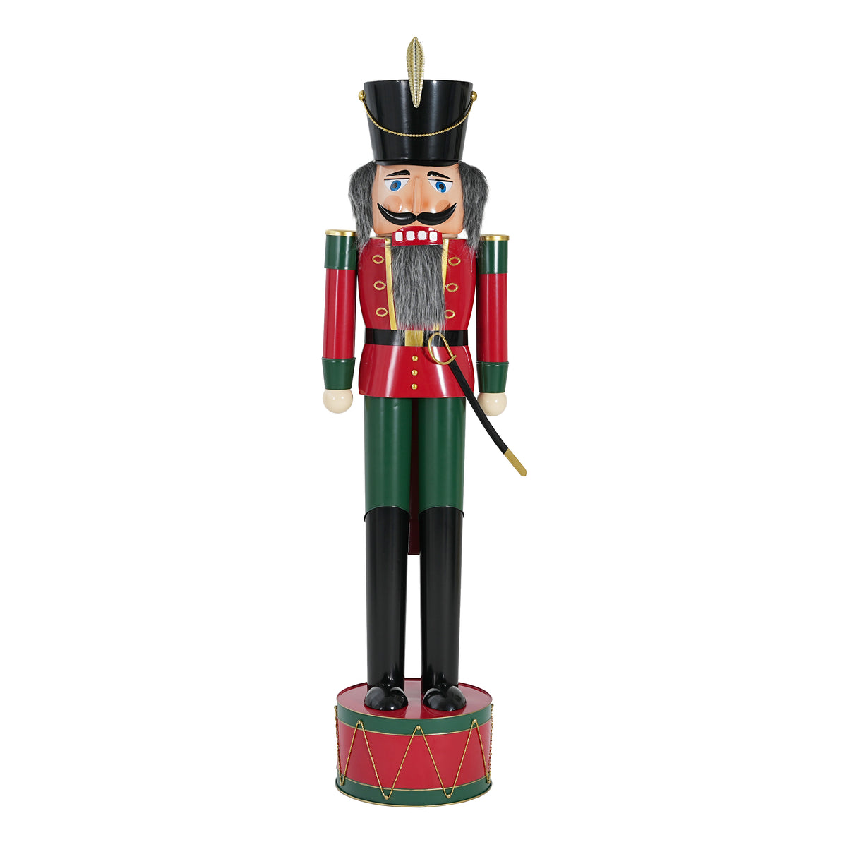 Classic Iron Nutcracker Holiday Decor in Green and Red with Durable Iron Constru