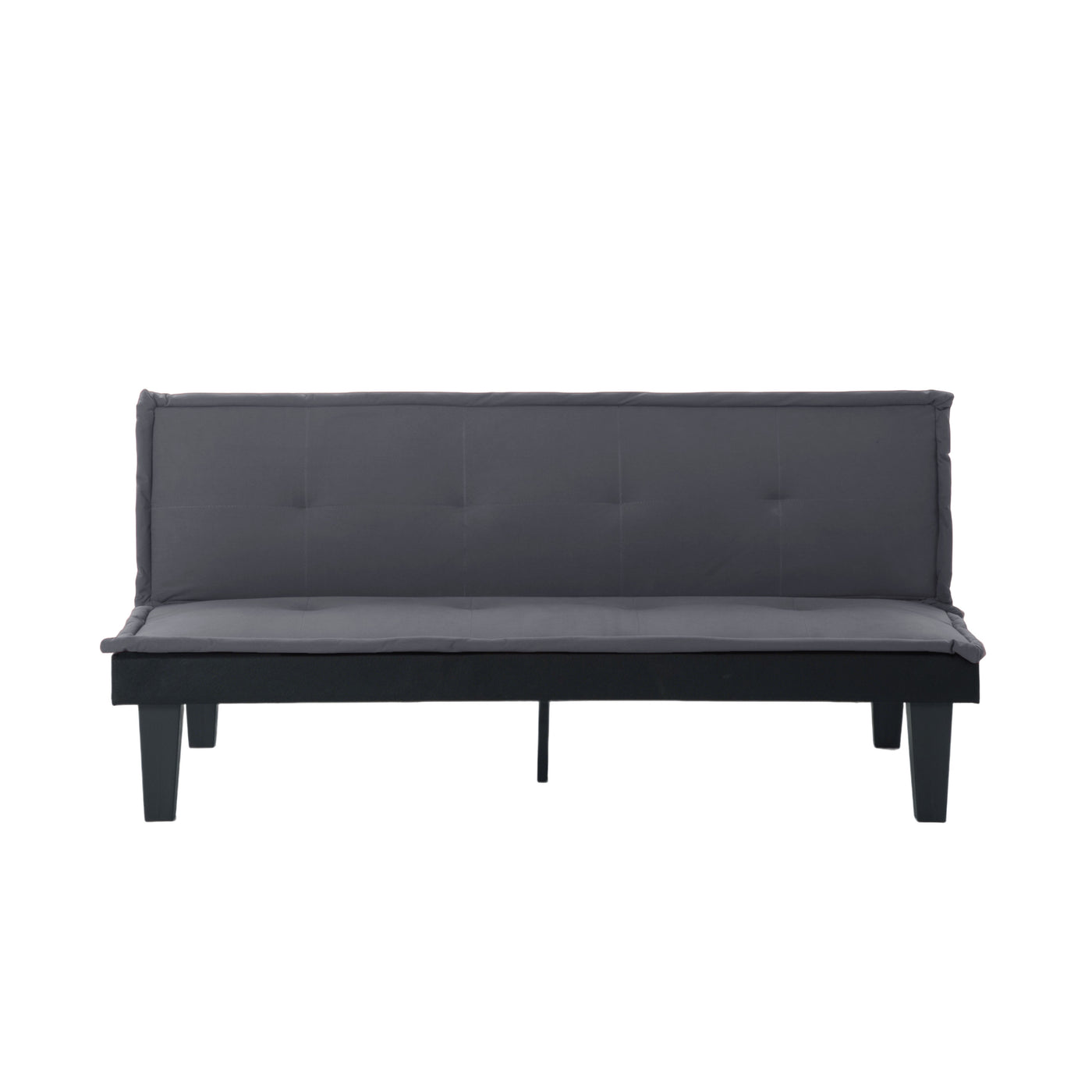 5-Position Convertible Futon Sofa Bed Dark Grey Faux Suede