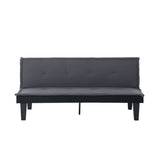 5-Position Convertible Futon Sofa Bed Dark Grey Faux Suede