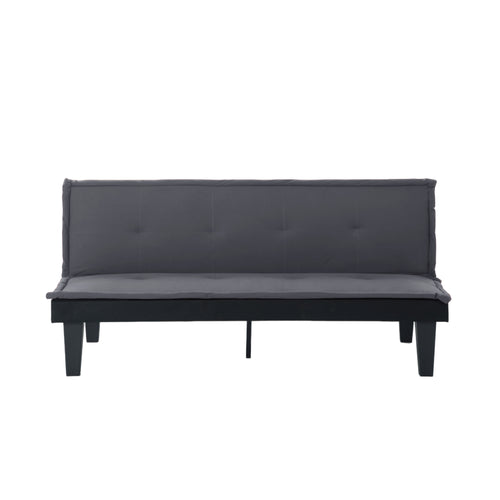 5-Position Convertible Futon Sofa Bed Dark Grey Faux Suede