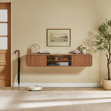 Engineered Wood TV Stand Walnut 65"