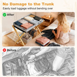 Folding Bamboo Luggage Rack 29×28×3 Inch, Foldable Suitcase Stand