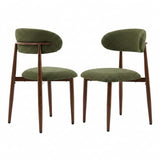 Set of 2 Metal Dining Chair Green