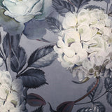 Large Square Pouf Gray Velvet Flower Print 24x24 inches