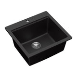 Quartz Bar Sink - 21" x 20" x 9-5/8" Black granite composite Workstation