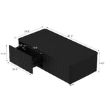 Square Engineered Wood Coffee Table with Storage Black