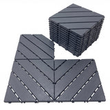Interlocking Deck Tiles 44 Pack 12x12" Waterproof Non-Slip Grey