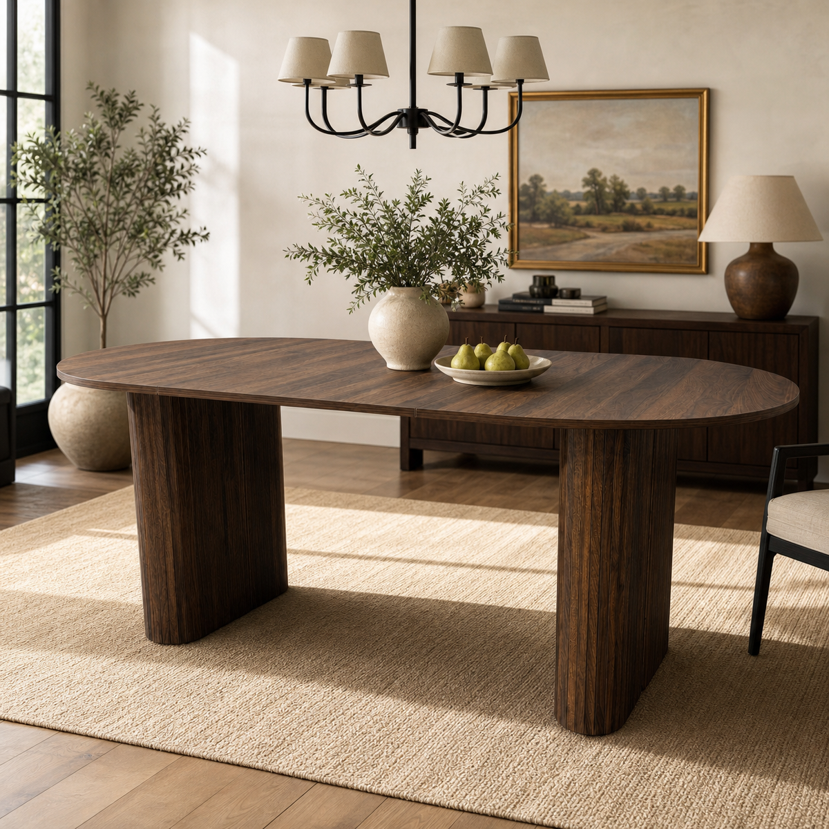 Engineered Wood Dining Table Walnut Brown 39"