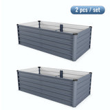 6x3x2 ft Raised Garden Bed Kit, 2-Piece Galvanized Metal