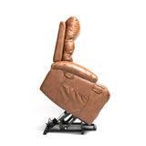 Power Lift Faux Leather Lift Recliner with Massage Brown