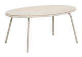 Oval Metal Outdoor Dining Table Off White