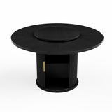 Engineered Wood Dining Table Black 44"