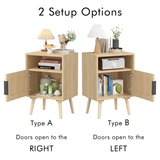 Engineered Wood Nightstand Oak