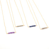 Gemstone Bar Gold Filled Necklace