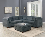 Grey Chenille Modular Sectional Couch 6-Piece Set