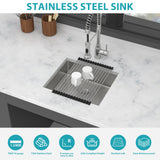 Kitchen Sink, 18 Inch Undermount Sink 5.5-Inch Low Depth ADA Compliant Single