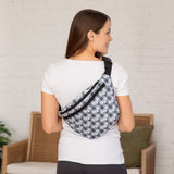 Plaid Paw Print Large Fanny Pack with 3 Zippered Pockets