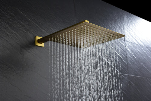 12" Square Wall Mount Rainfall Shower Head