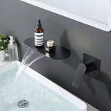 Wall Mount Tub Filler Faucet - Waterfall Spout - Matte Black
