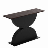Engineered Wood Console Table Walnut/Black