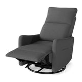 Velvet Recliner Swivel Power Dark Gray
