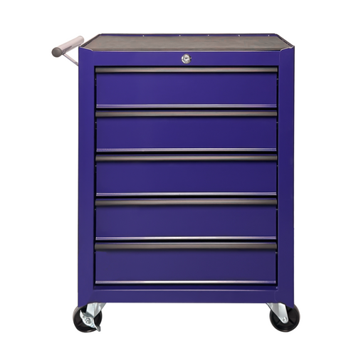 5-Drawer Rolling Metal Tool Chest Cabinet, Purple Steel Storage