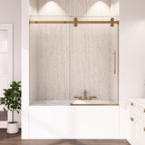 56-60"W x 60"H Frameless Sliding Tub Shower Door Enclosure