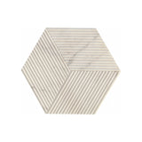 Hexagon White Textured Marble Tiles 12 Piece Set