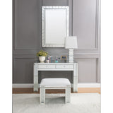 Accent Wall Mirror - Beveled Mirrored Trim - Faux Crystal Inlay