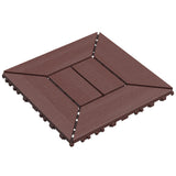 DIY Interlocking Balcony Deck Tiles Red Brown 12 Inch