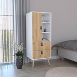 Huna Tall Dresser with Door, 2 Drawers, Open Shelves