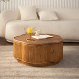 Engineered Wood Coffee Table with Storage Natural