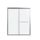 Semi-Frameless Double Sliding Shower Door 56"-60"W x 72"H Chrome