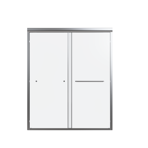Semi-Frameless Double Sliding Shower Door 56"-60"W x 72"H Chrome