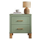 Solid Wood Nightstand Sage Green