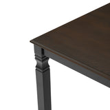 Engineered Wood Dining Table Black/Espresso 63"