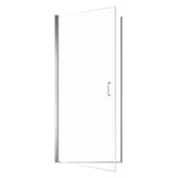 34" W x 72" H Semi-Frameless Circular Pivot Shower Door in Chrome With 1/4"