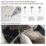Crystal LED Chandelier 16" - Chrome, Adjustable 3000K-6000K