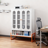 White Metal Double Door Shoe Cabinet 31.49"x13.77"x46.45