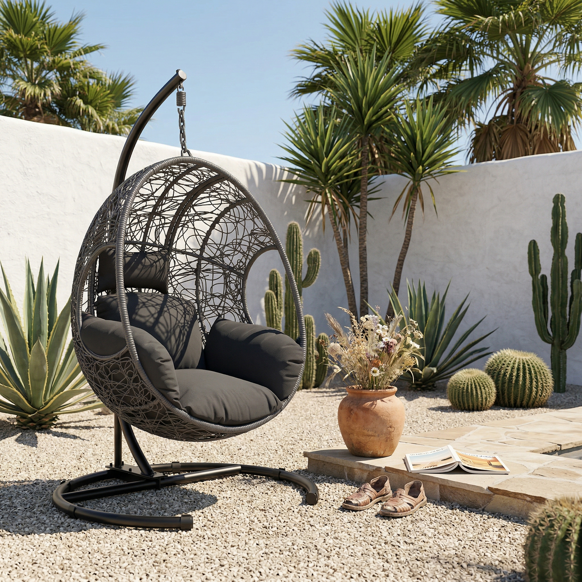 Metal Outdoor Chair Gray