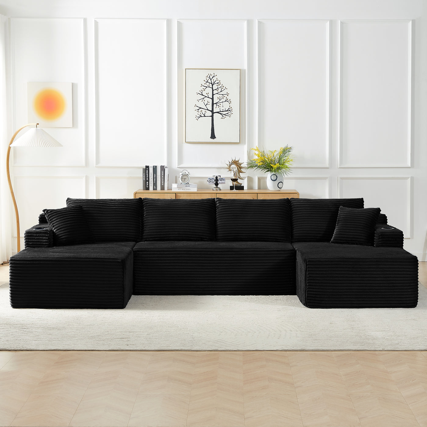 Corduroy Cloud U-Shaped Modular Sectional Sofa