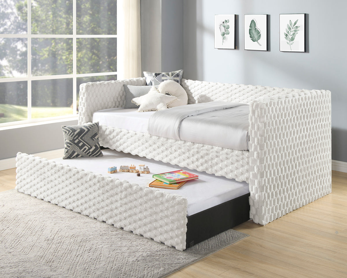 Daybed with Trundle Solid Wood Sleeper Antique White
