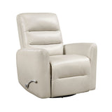 Beige Faux Leather Glider Recliner Swivel Chair