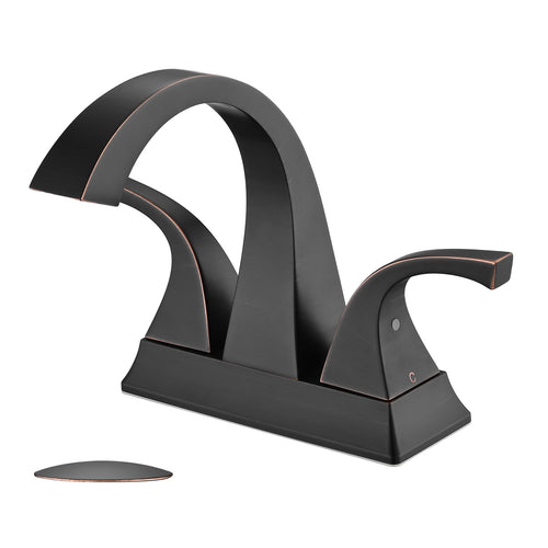 4 Inch Centerset Bathroom Sink Faucet Two Handle Oil Rubbed Bronze