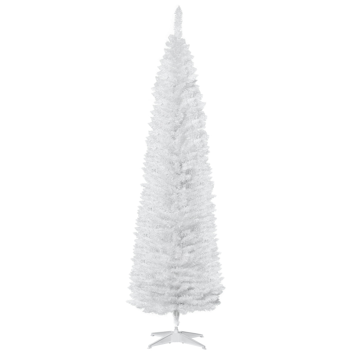 HOMCOM 7' Artificial Pencil Christmas Tree, Slim Xmas Tree with 499 Realistic Br