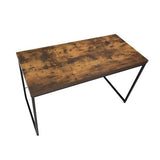 Writing Desk - Wood & Metal - Weathered Oak & Black - 47" Top