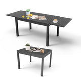 Extendable Aluminum Patio Dining Table 35"-71" Dark Gray