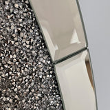 33.46"(85cm)Crystal Crush Diamond Sparkly round Silver Mirror
