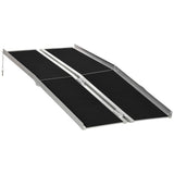 Wheelchair Ramp Aluminum 6 Ft Folding Non-Slip Side Rails 594 LB Portable