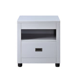 End Table - Poplar Wood & Veneer - Dove Gray - Round Legs